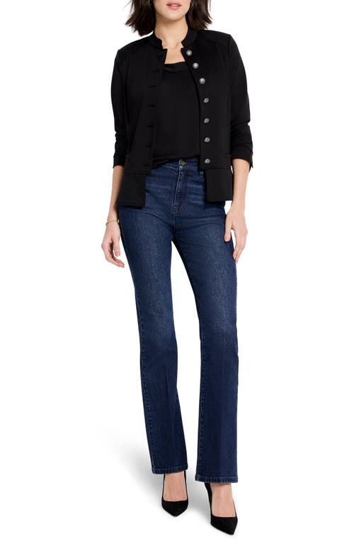 Nic + Zoe Satin Chiffon Layer Top In Black Onyx In Black Onyx