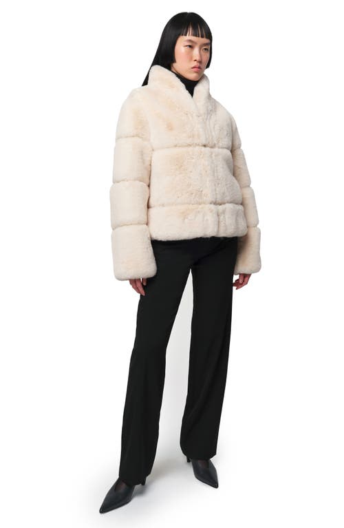 Shop Apparis Sai Short Recycled Polyester Pluche™ Faux Fur Coat In Cream