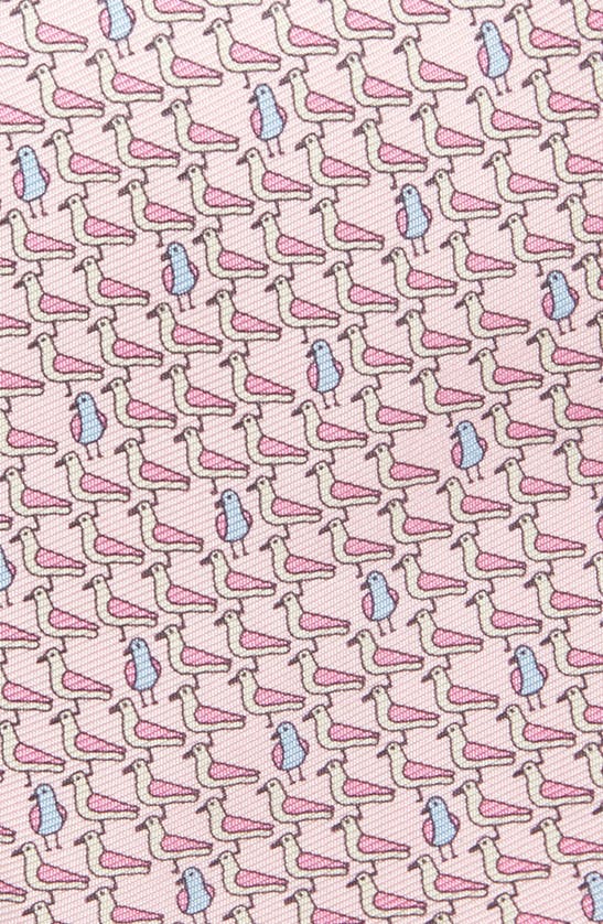 Shop Zegna Ties Seagull Print Silk Tie In Pink