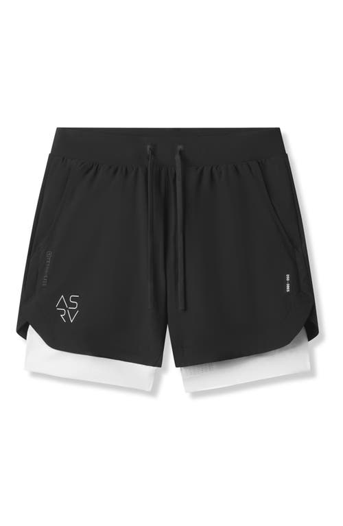 Shop Asrv Tetra-lite™ 5-inch 2-in-1 Lined Shorts In Black Cyber/white