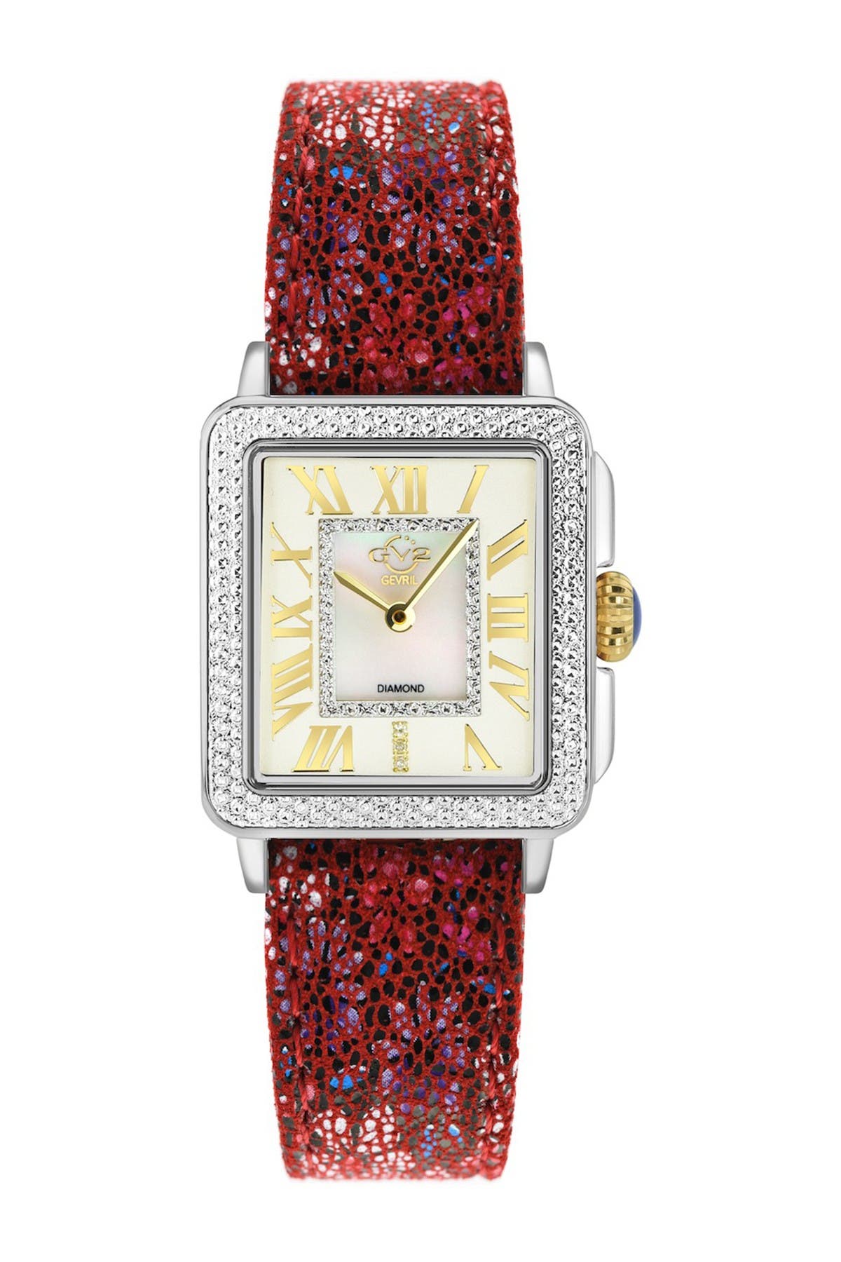 Gevril | Women's GV2 Padova Diamond Leather Strap Watch, 27mm x 30mm ...