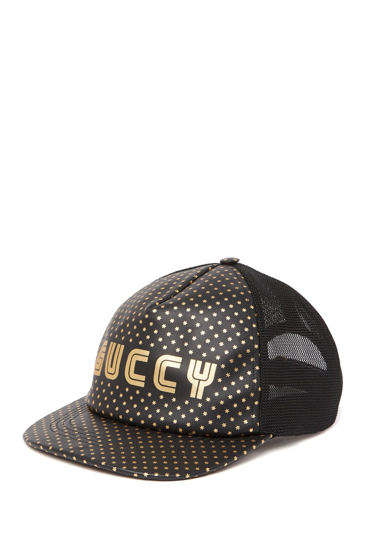 metallic baseball cap