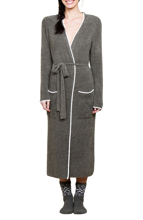 BAREFOOT DREAMS BAREFOOT DREAMS COZYCHIC™ LITE® CONTRAST STRIPE RIBBED ROBE 