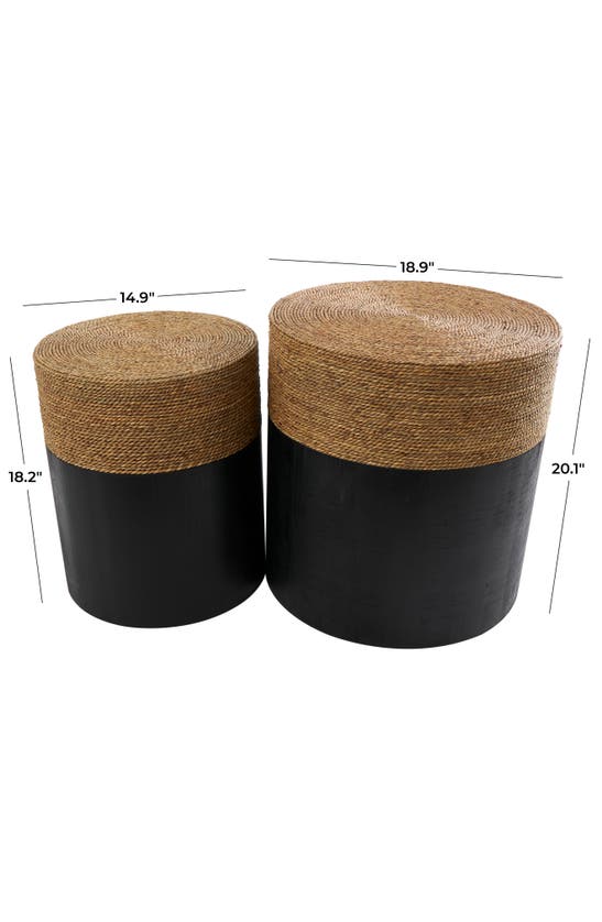 Shop Ginger Birch Studio Set Of Two Black Wood Accent Tables