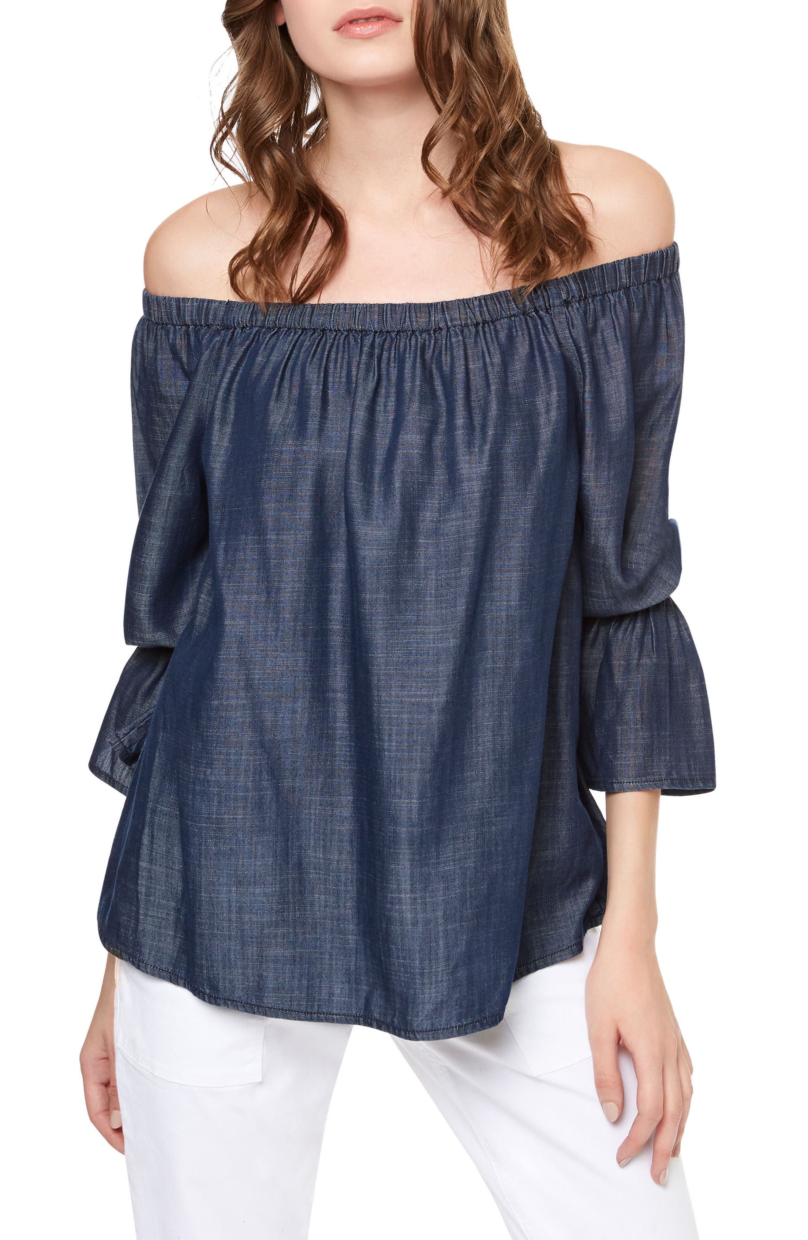 Sanctuary Off the Shoulder Denim Top Nordstrom