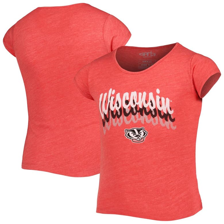 Garb Kids' Girls Youth  Red Wisconsin Badgers Charlotte Tri-blend T-shirt