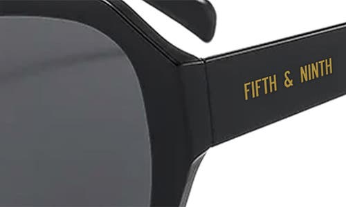 Shop Fifth & Ninth Ryder 57mm Polarized Aviator Sunglasses In Black/black