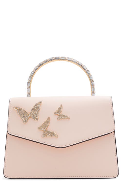 Celissaax Faux Leather Top Handle Bag in Light Pink
