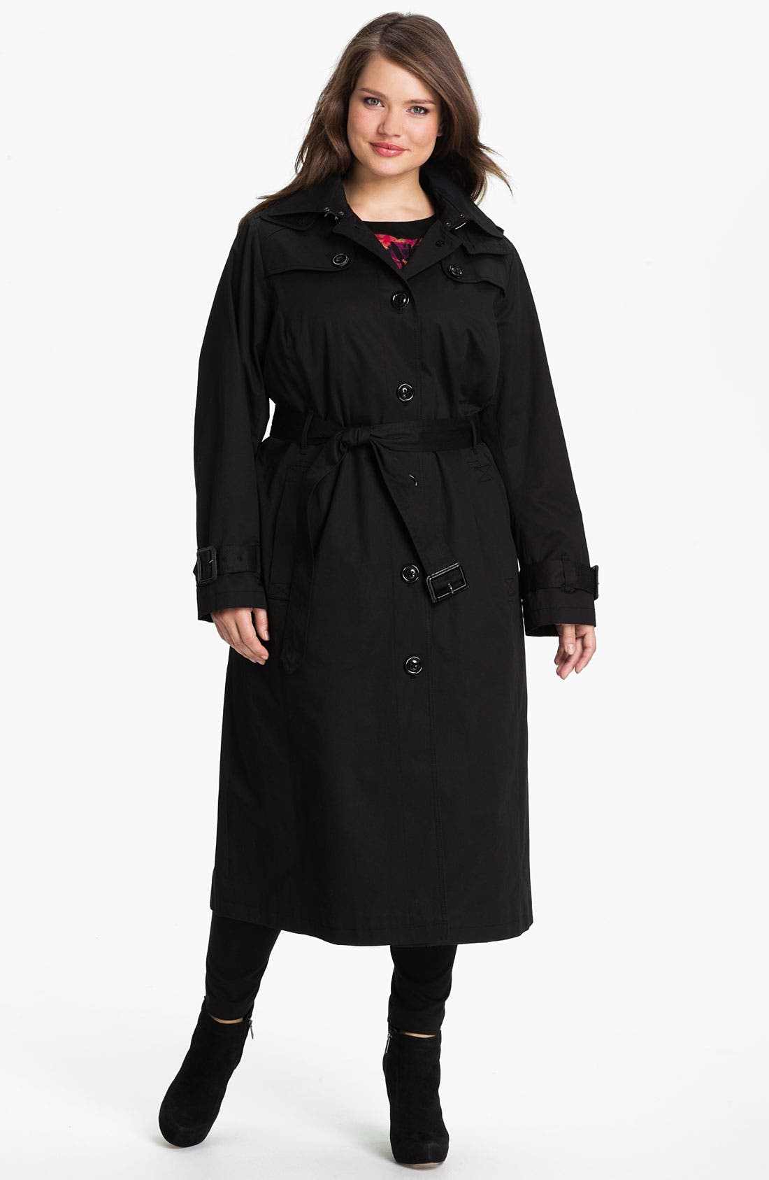 London Fog Long Trench Raincoat with Liner (Plus Size) Only