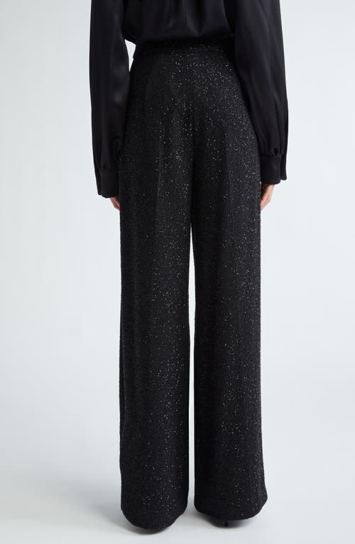 Shop Max Mara Navigli Sequin Stretch Virgin Wool Bouclé Trousers In Black