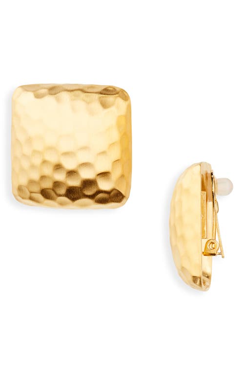 Nomad Square Clip-On Earrings in Gold