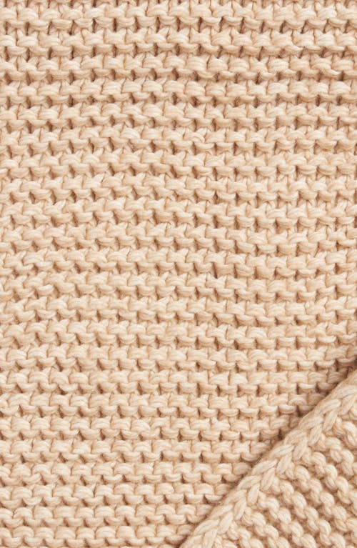 Nordstrom Recycled Fiber Knit Throw Blanket In Beige Oatmeal Heather