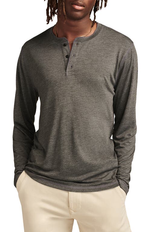 Shop Lucky Brand Long Sleeve Slub Jersey Henley In Charcoal Heather