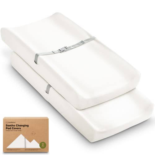 Keababies 2-pack Soothe Changing Pad Covers In Soft White