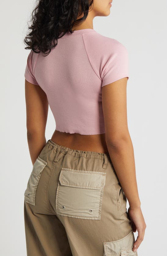 Shop Pacsun Raglan Sleeve Crop T-shirt In Cameo Pink