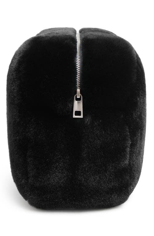 Shop Apparis Jumbo Noor Faux Fur Pouch In Noir