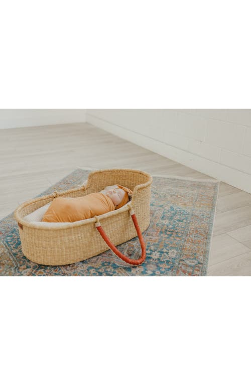 Copper Pearl Dolce Rib Swaddle Blanket In Orange