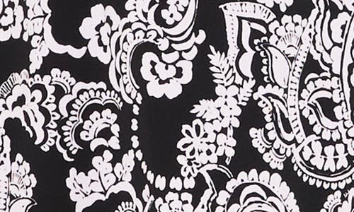 Chaus Paisley Bell Sleeve Shift Dress In Black/white