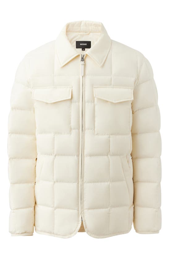 Mackage Osmond Water Repellent 800 Fill Power Down Puffer Jacket In Cream