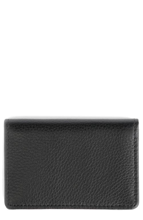 Royce New York Leather Card Case In Black- Gold Foil