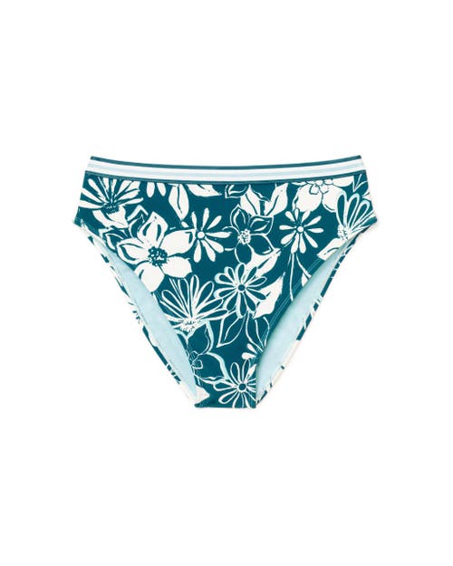 Shop Adore Me Gisele Swimwear High-waist Bikini Bottom In Floral Blue