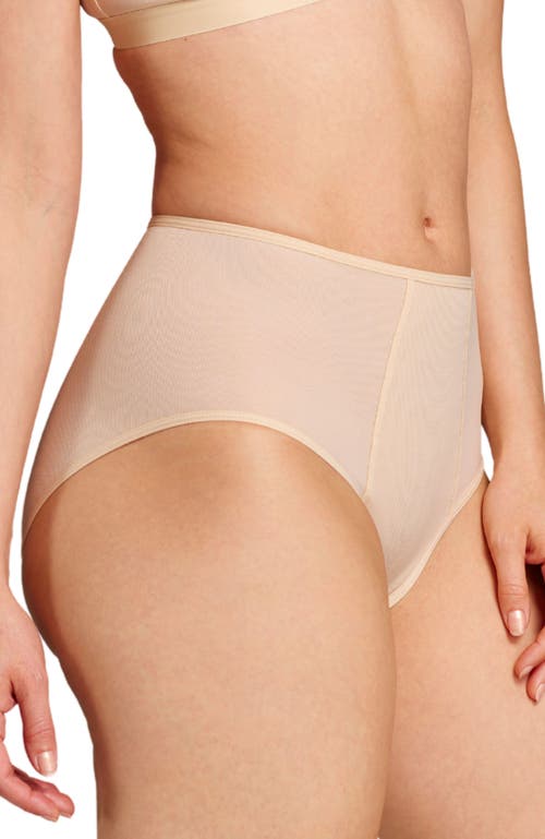 Shop Siella Power Mesh High Waist Brief In Sand