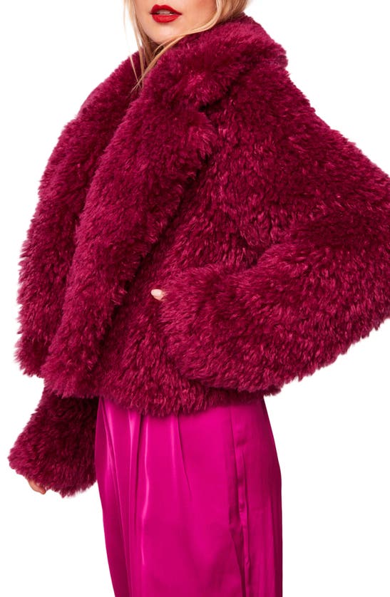 Band Of The Free Andra Faux Fur Jacket In Deep Fuchsia