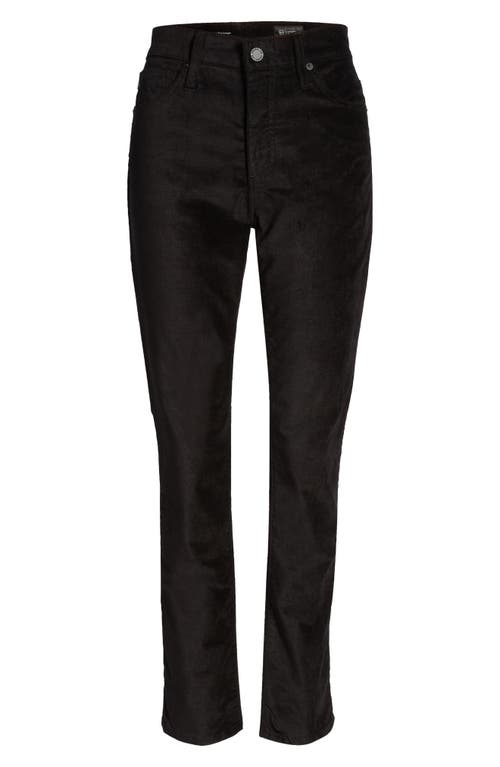 Shop Ag Mari High Waist Slim Ankle Straight Leg Jeans In Super Black