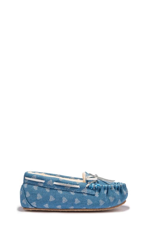 Minnetonka Kids' Jacquard Slipper In Blue Heart