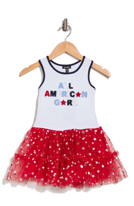 Zunie Kids' All American Girl Dress In Red Multi