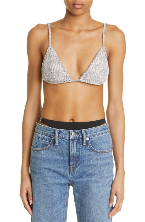 Alexander Wang Crystal Mesh Triangle Bra Top in Clear