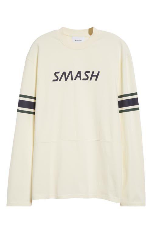 Palmes Smash Stripe Cotton Graphic T-shirt In Off-white