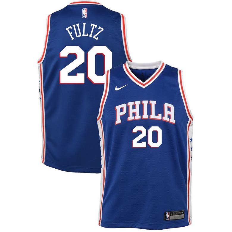 Nike Kids' Youth  Markelle Fultz Blue Philadelphia 76ers Swingman Jersey In Blue/white