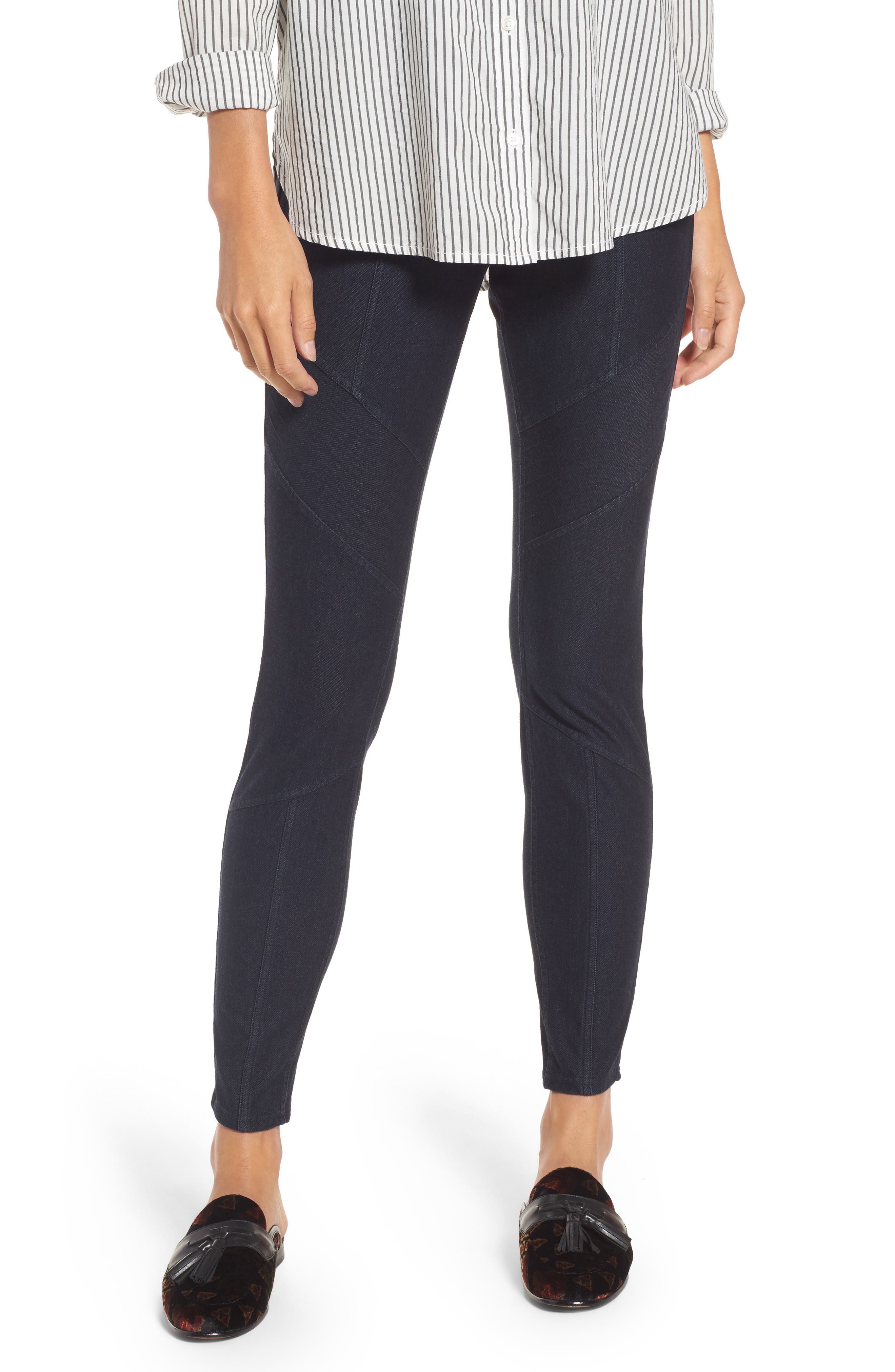 hue moto denim leggings