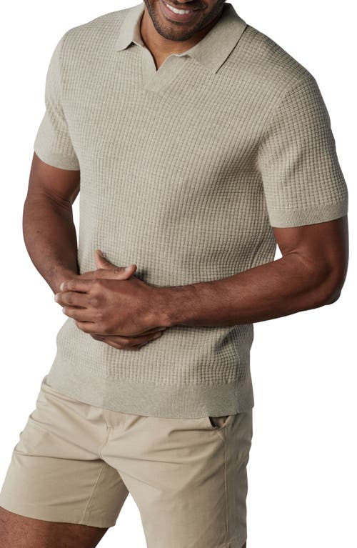 The Normal Brand Waffle Knit Polo In Flax
