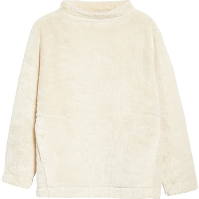 Eileen Fisher Funnel Neck Recycled Polyester Fleece Top, White (Unisex) (Nordstrom Exclusive)