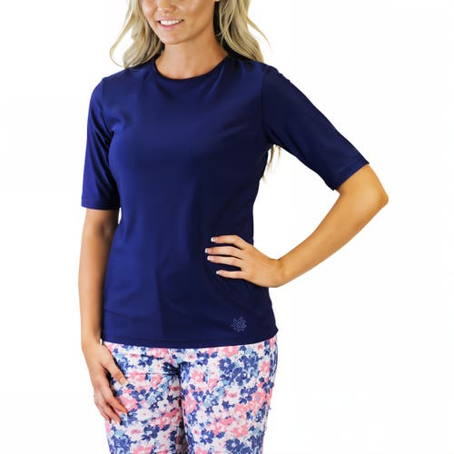 Uv Skinz Short Sleeve Crew Sun & Swim Shirt In Dark Navy