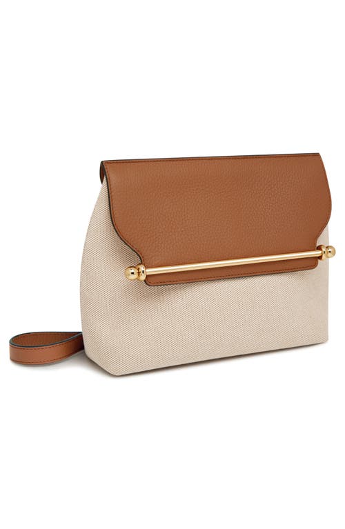 Strathberry Stylist Casual Canvas & Leather Crossbody Bag In Ecru/ Tan