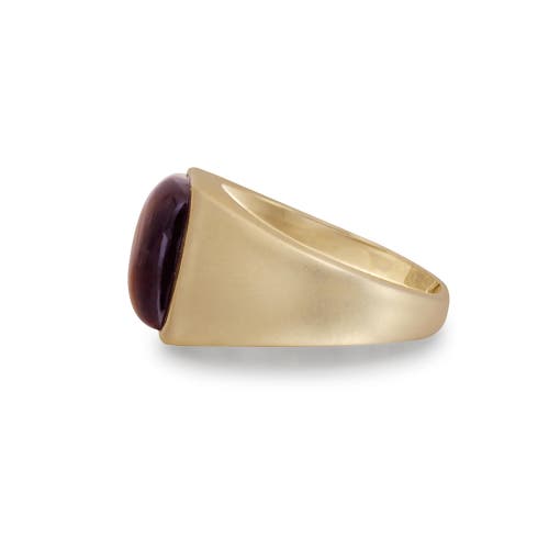 Shop Luvmyjewelry Chatoyant Yellow Tiger Eye Sterling Silver Men Signet Ring In 14kt Gold Vermeil On Sterling