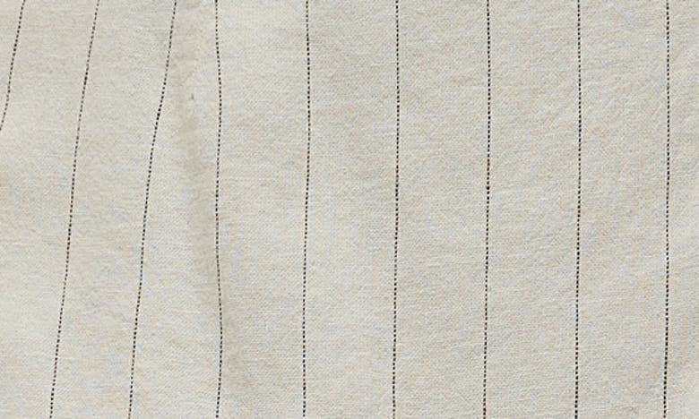 Vero Moda Mindy Pinstripe Linen Blend Faux Wrap Maxi Skirt In Oatmeal Stripes Grey