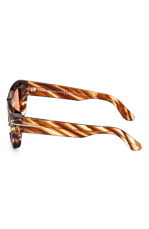 Shop Tom Ford Ilias 50mm Square Sunglasses In Shiny Amber/terracotta