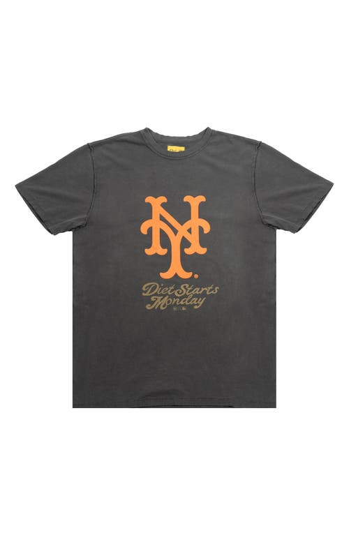 DIET STARTS MONDAY x '47 Mets Cotton Graphic T-Shirt in Vintage Black