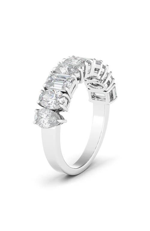 Shop Hautecarat Pear, Oval & Emerald Cut Lab Created Diamond Half Eternity Ring In White Gold