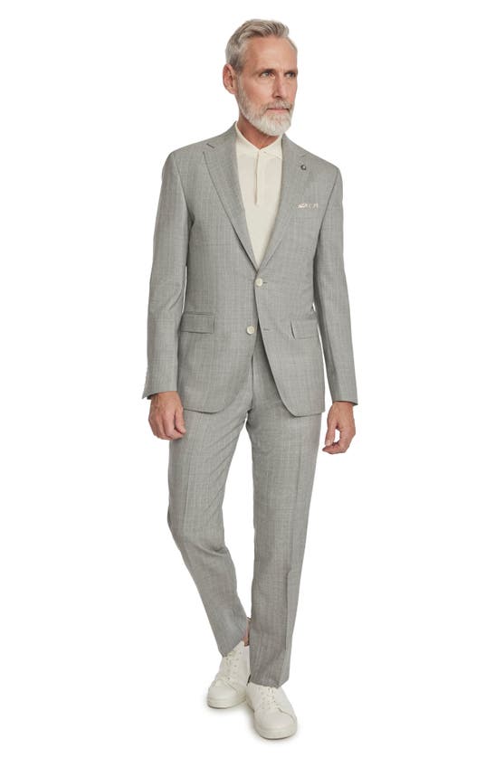 Shop Jack Victor Esprit Contemporary Fit Pinstripe Wool Suit In Light Grey