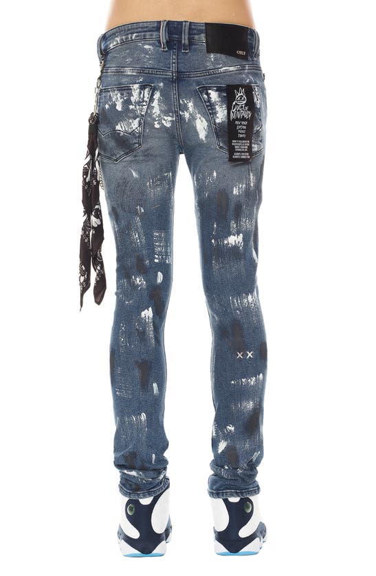 Cult Of Individuality Punk Ripped Stretch Super Skinny Jeans In Leopard