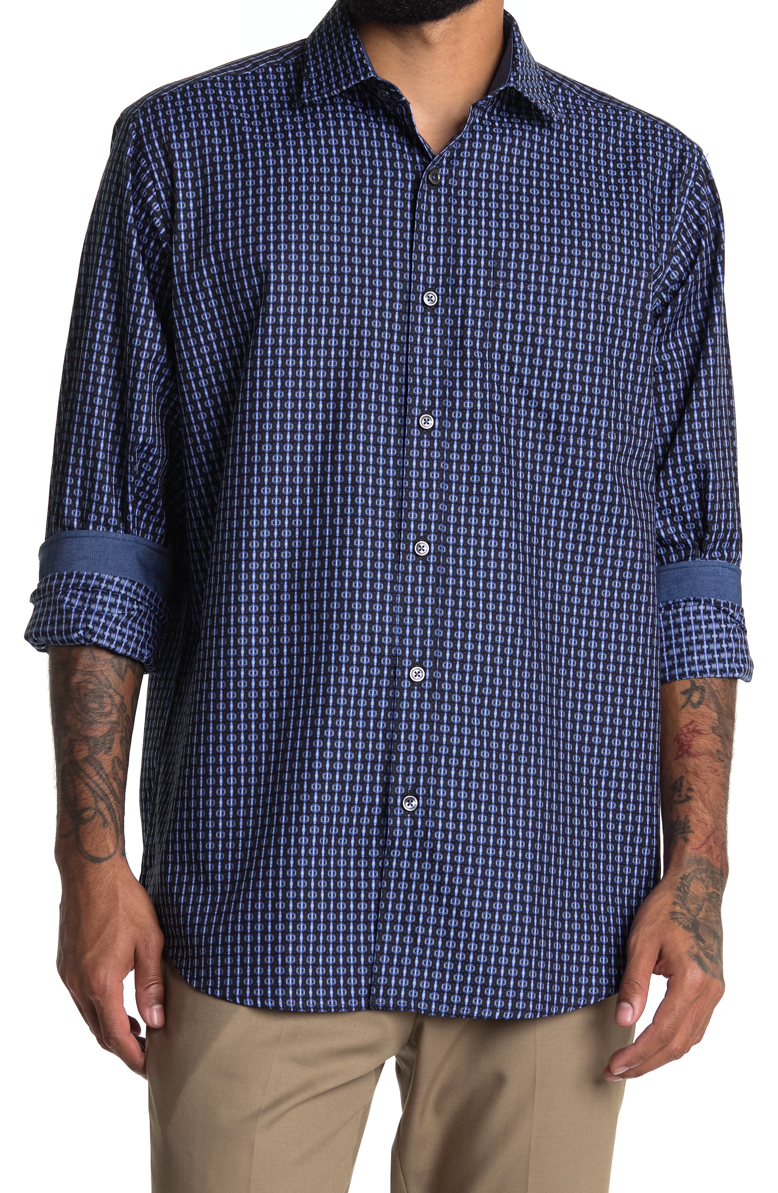 Bugatchi Geo Print Classic Fit Shirt 