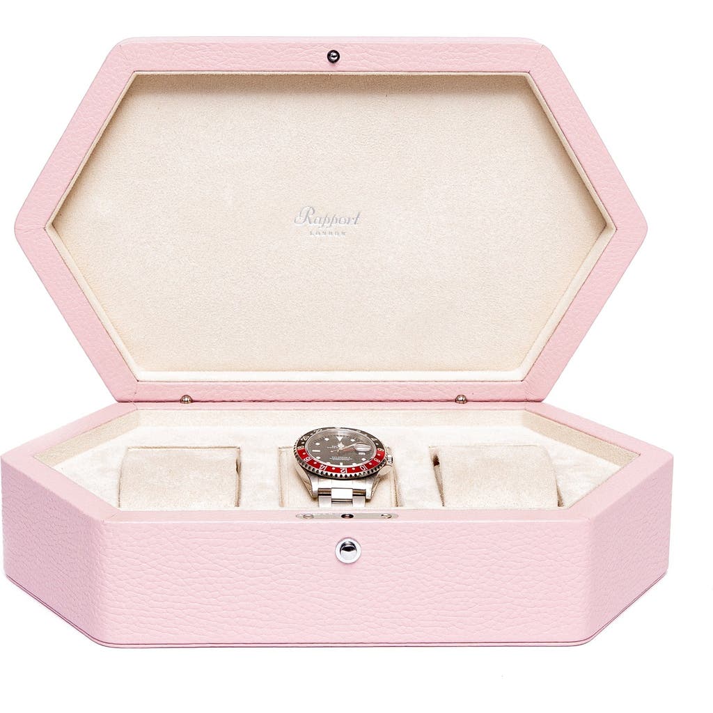 Rapport London Portobello Three Watch Box In Pink