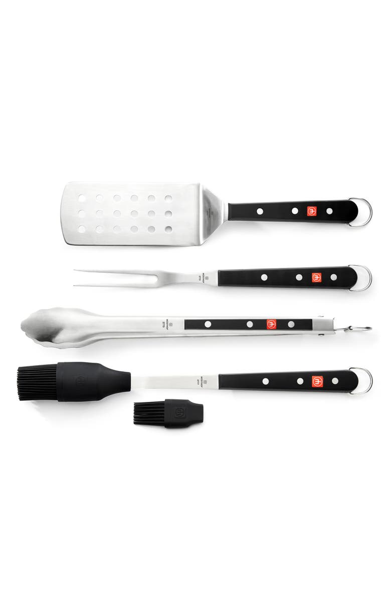 4-Piece BBQ Set, Main, color, BLACK