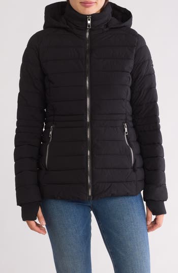 Shop Nautica Water Resistant Quilted Jacket In Black