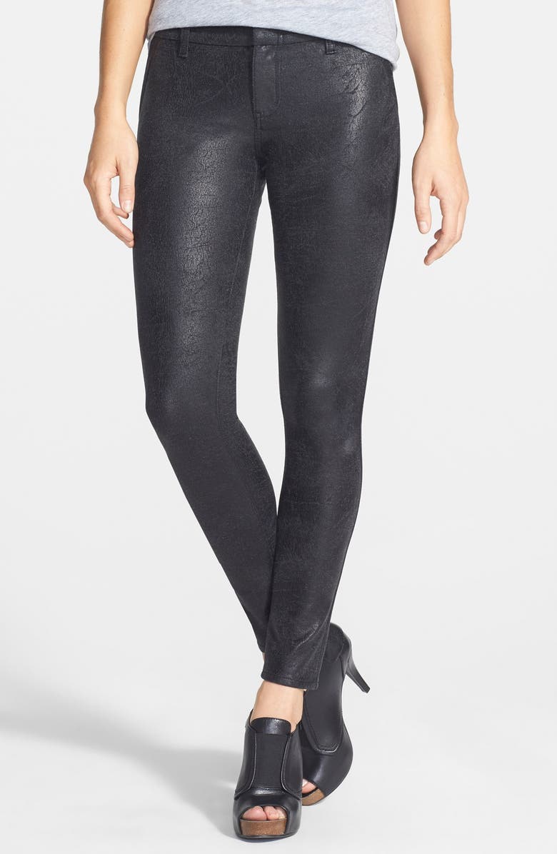 KUT from the Kloth Coated Trouser Skinny Jeans (Black) | Nordstrom
